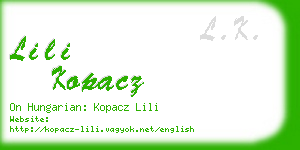 lili kopacz business card